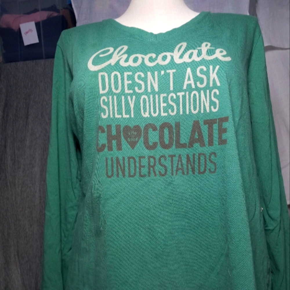 Life is Good v neck crusher tee xxl green long sleeve